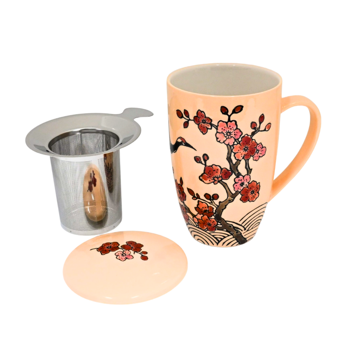 Mug with Stainless Steel Infuser | Crane Flower | 15 fl oz