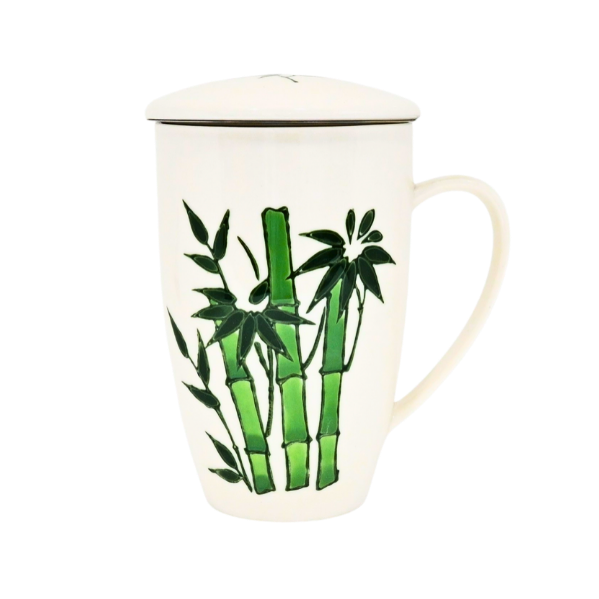 Mug with Stainless Steel Infuser | Green Bamboo | 15 fl oz