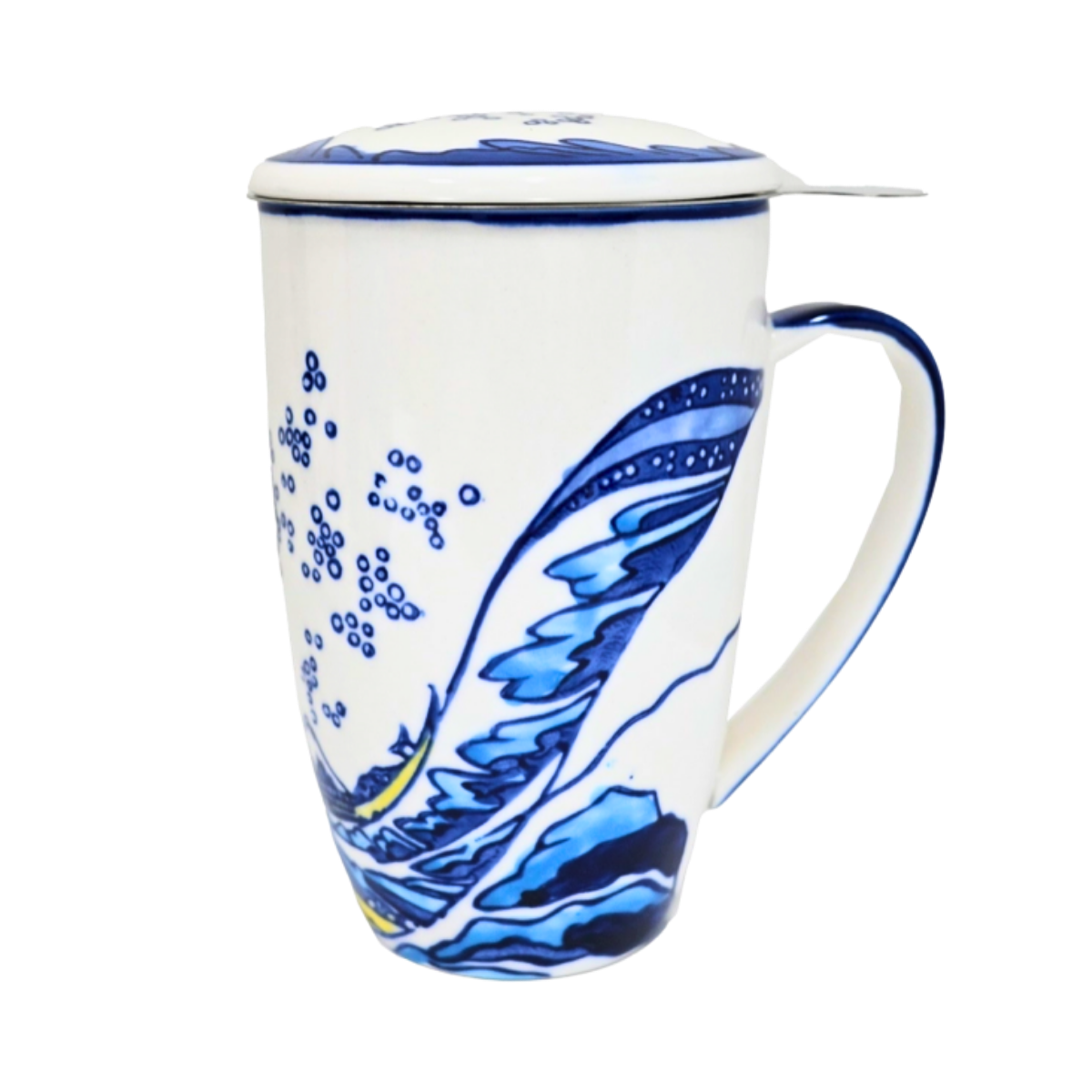 Mug with Stainless Steel Infuser | Great Wave | 15 fl oz