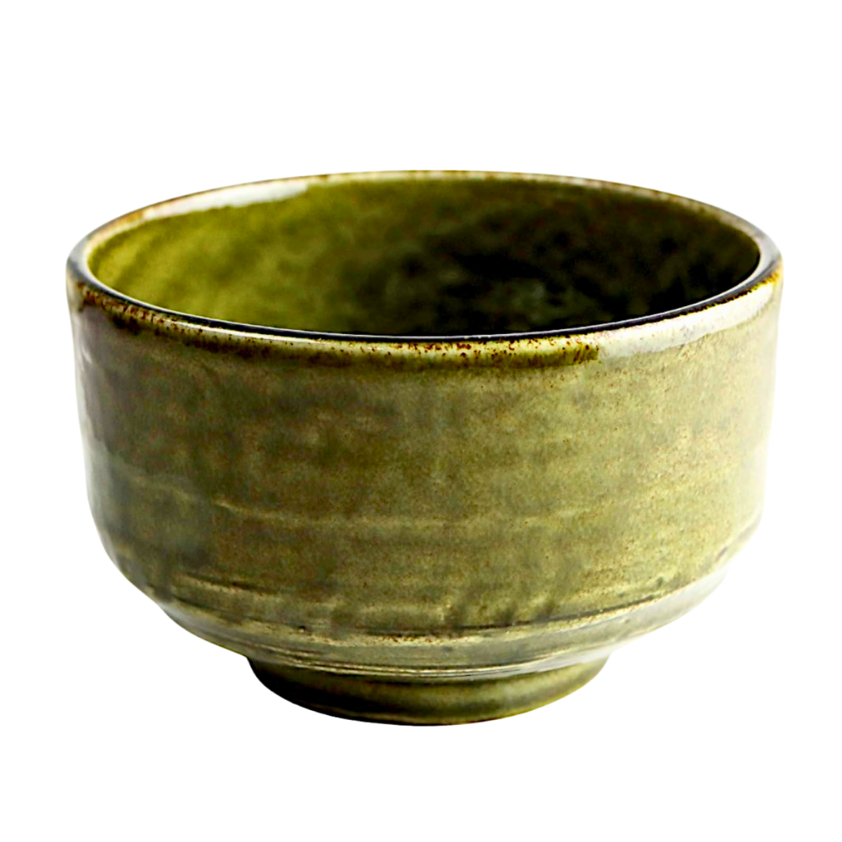 Japanese Matcha Bowl | Green Oribe | 12 OZ