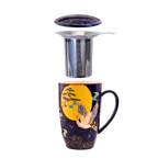 Mug with Stainless Steel Infuser | Japanese Crane | 15 fl oz