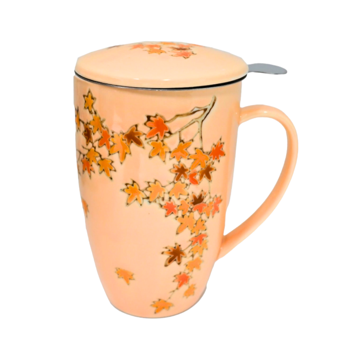 Mug with Stainless Steel Infuser | Maple Leaves | 15 fl oz