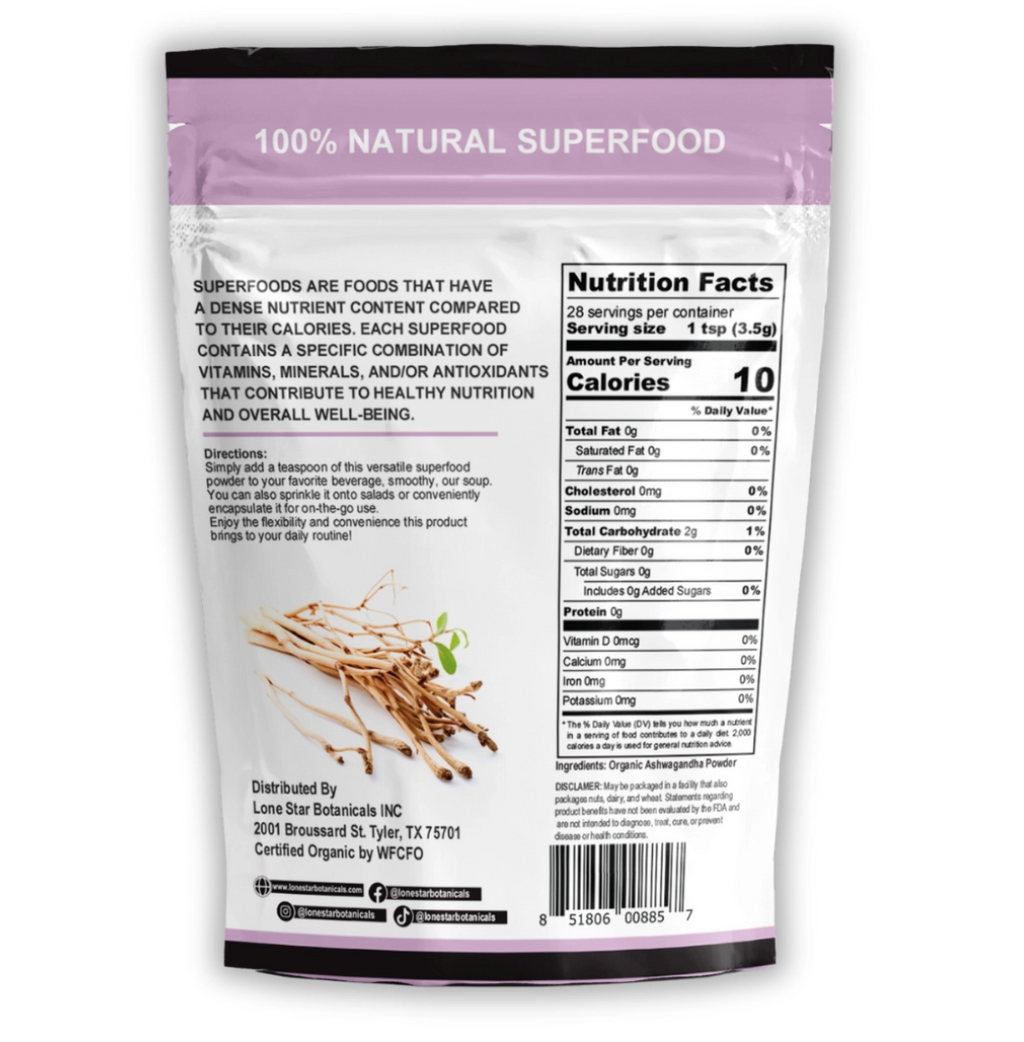 Organic Ashwagandha Extract Powder - 3.52 oz