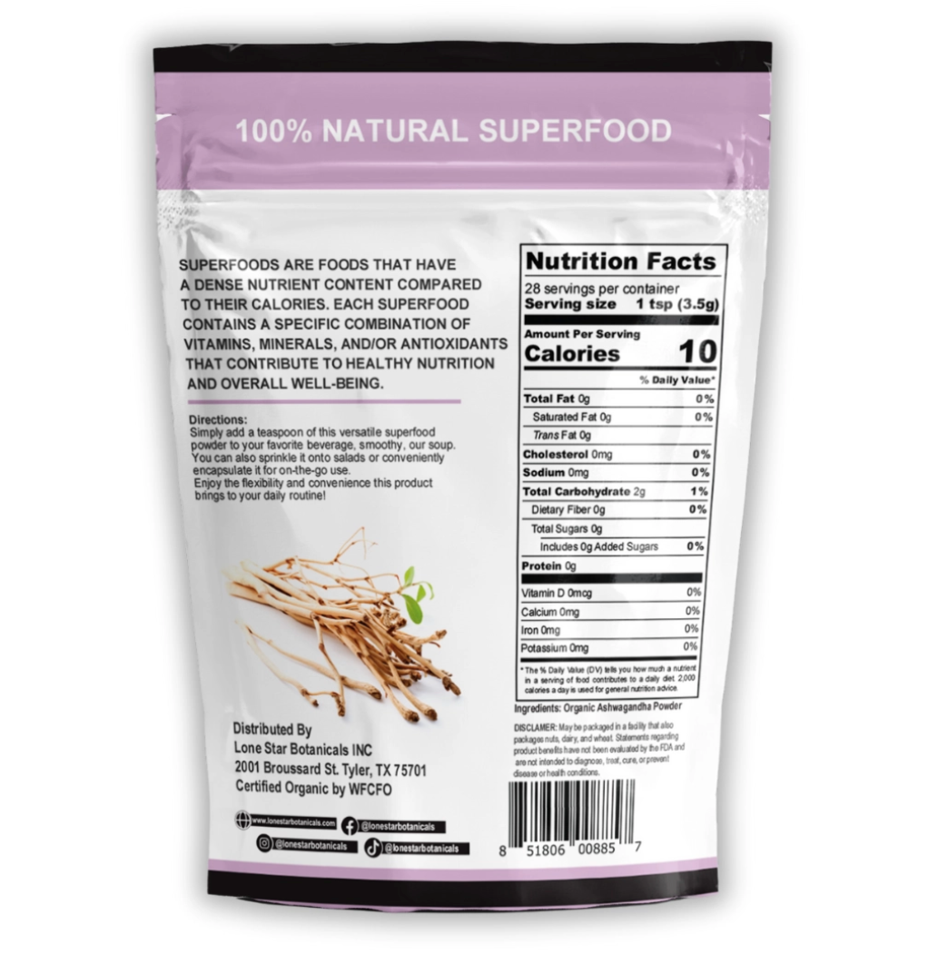 Organic Ashwagandha Extract Powder - 3.52 oz