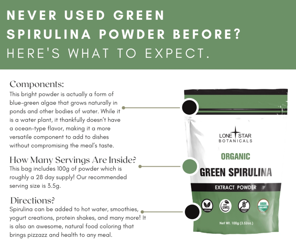 Organic Green Spirulina Extract Powder - 3.52 oz