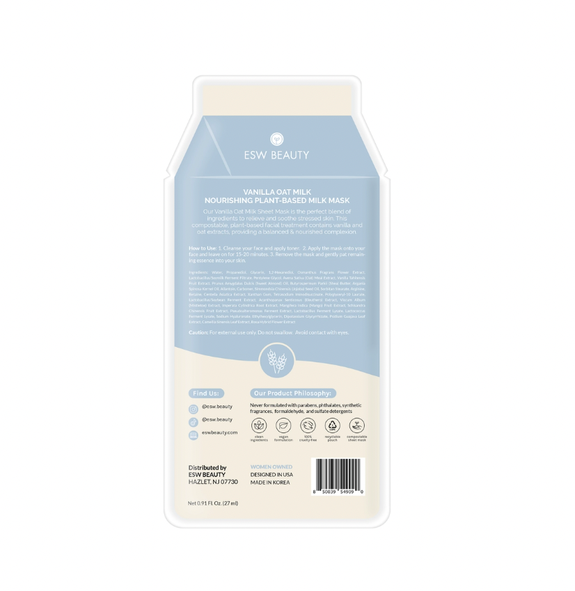 Vanilla Oat Milk Nourishing Plant Based Milk Sheet Mask