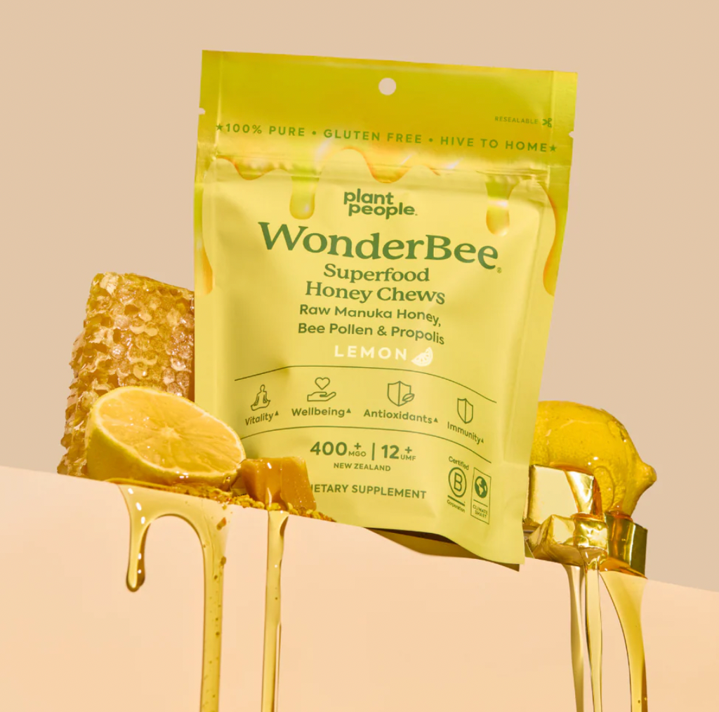 WonderBee Superfood Honey Chews - Raw Manuka Honey, Bee Pollen & Propolis