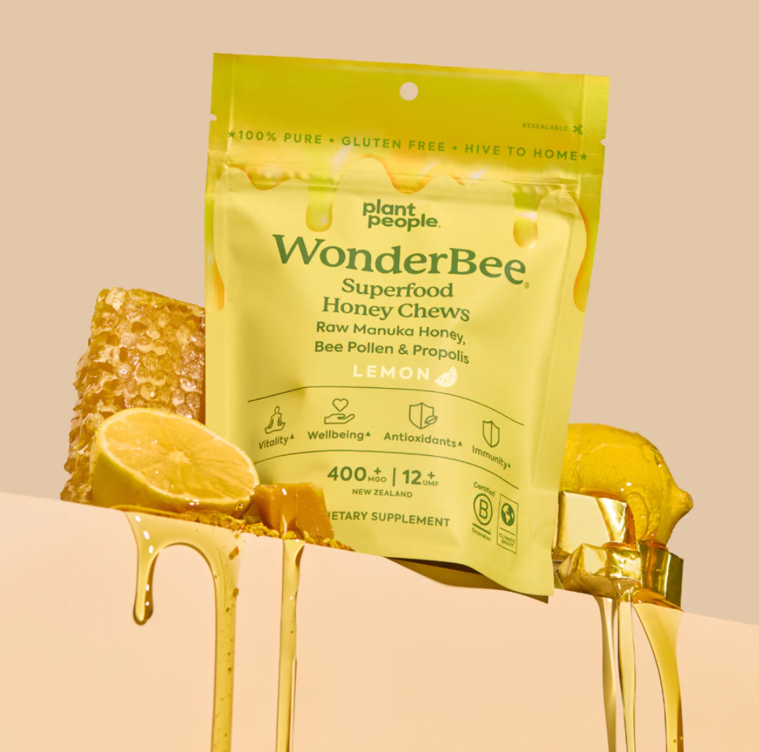 WonderBee Superfood Honey Chews - Raw Manuka Honey, Bee Pollen & Propolis
