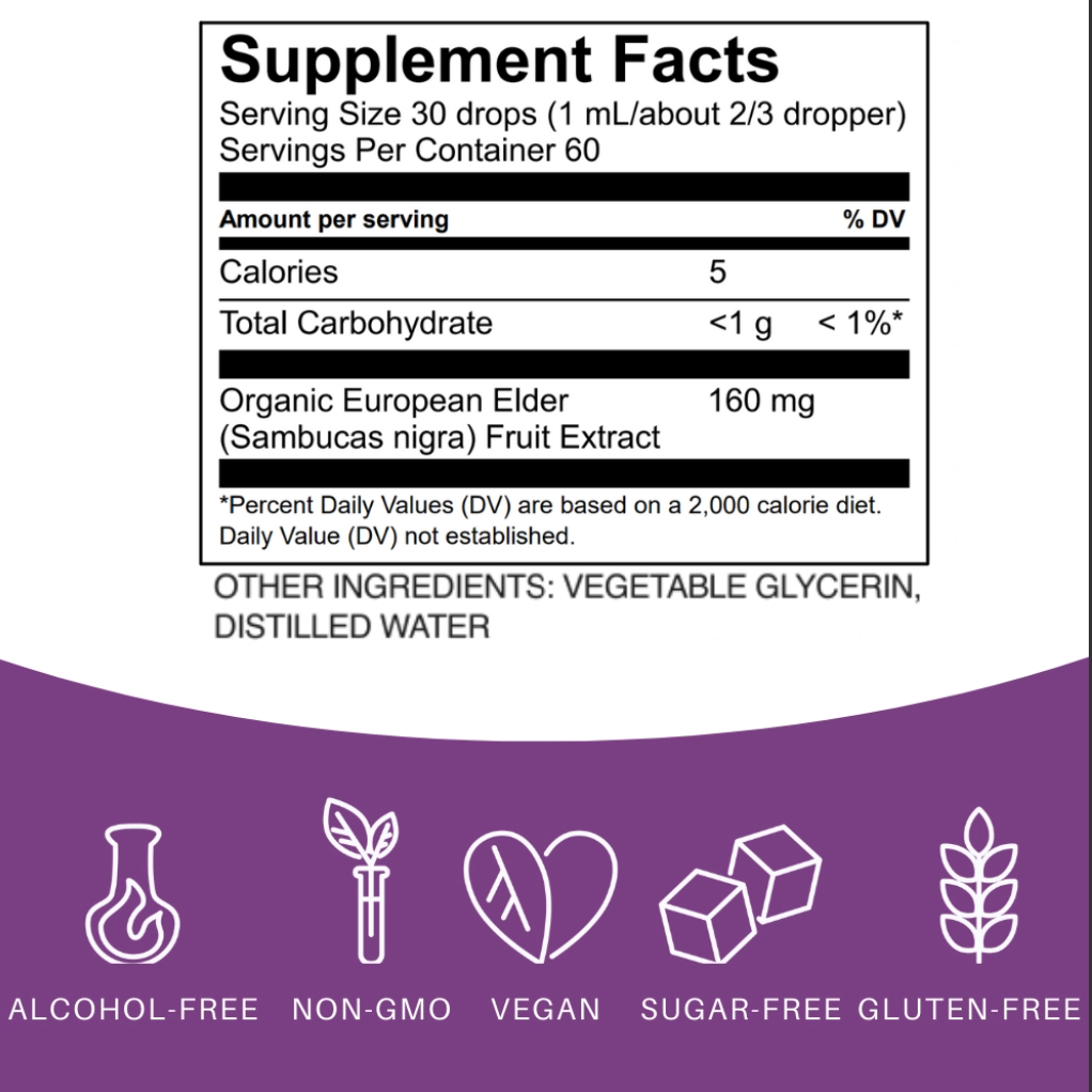 Sugar Free Elderberry Drops - 2 oz