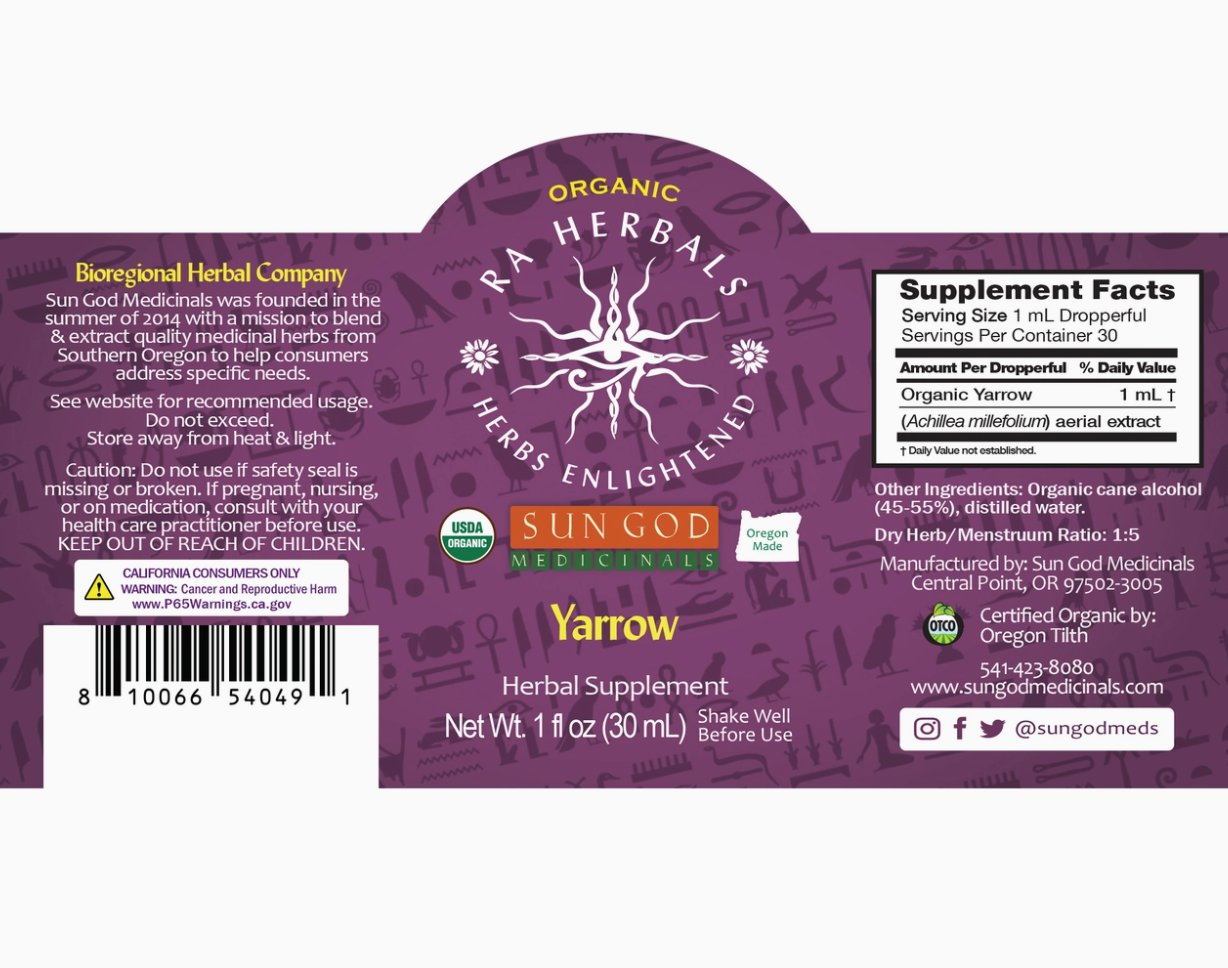 Organic Yarrow Tincture - 1 oz