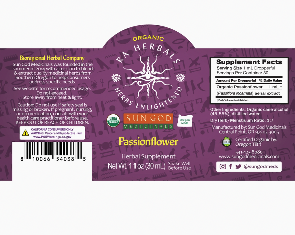 Organic Passionflower Tincture - 1 oz