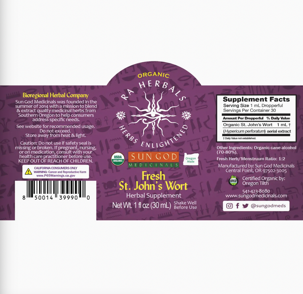 Organic Fresh St. John's Wort Tincture - 1 oz