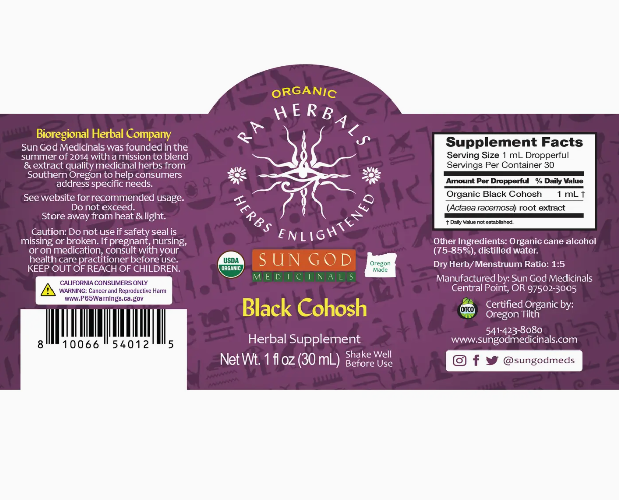 Organic Black Cohosh Tincture - 1 oz