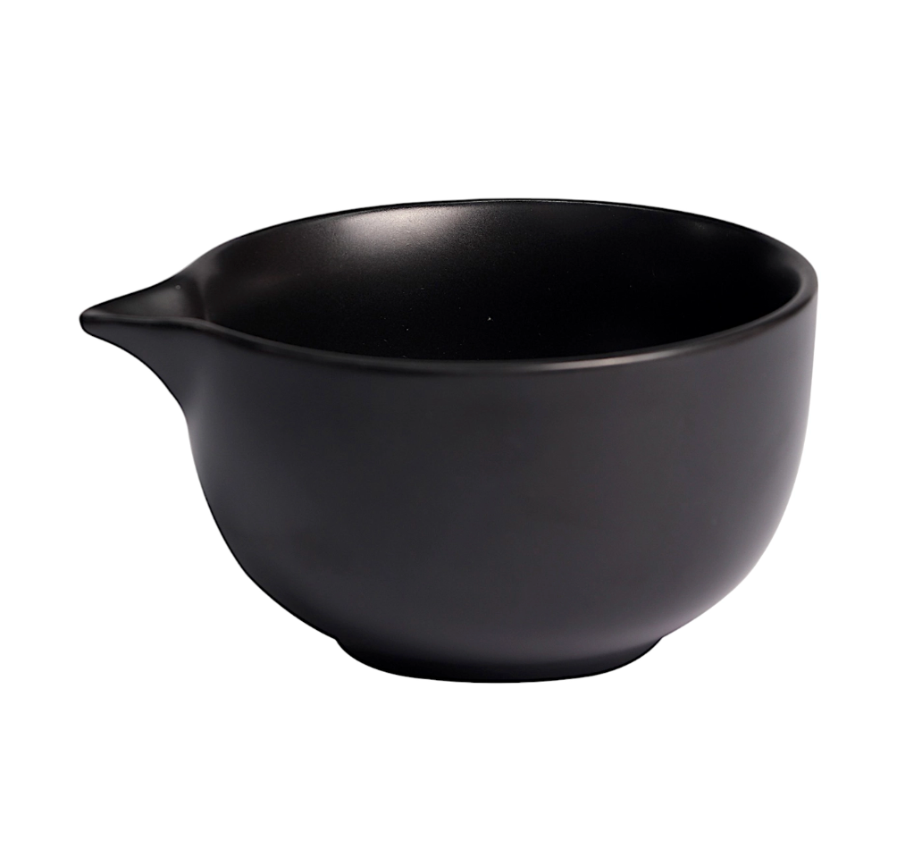 Katakuchi Matcha Bowl (Chawan) - Matte Black