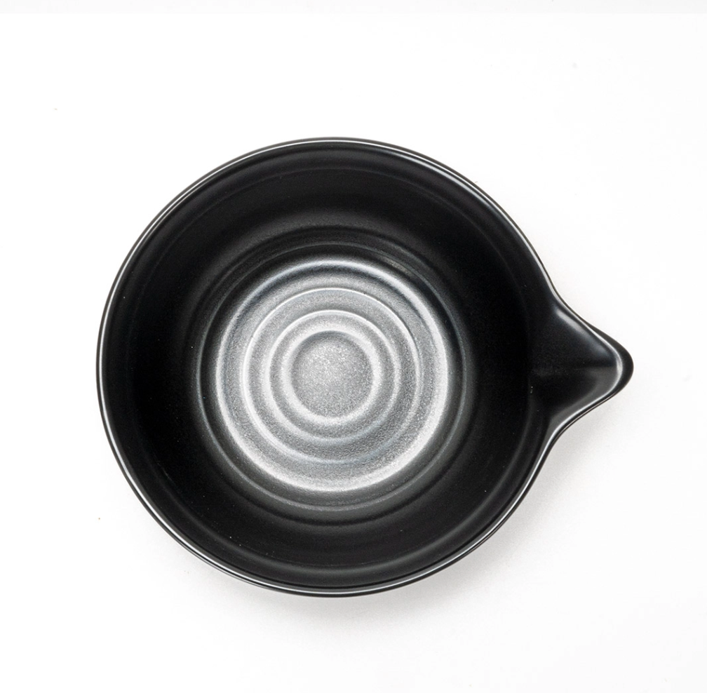 Katakuchi Matcha Bowl (Chawan) - Matte Black