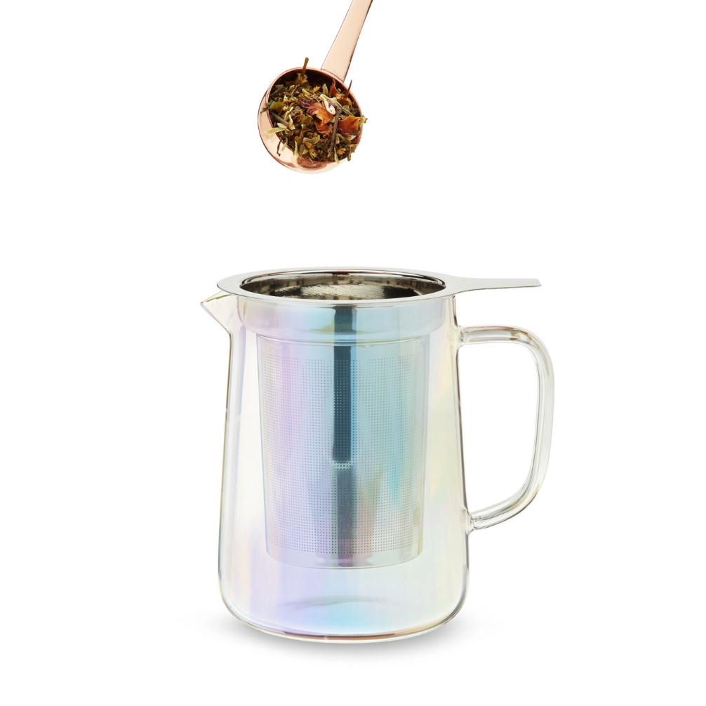 Chas™ Iridescent Glass Mini Teapot w/ Infuser & Lid - 16oz