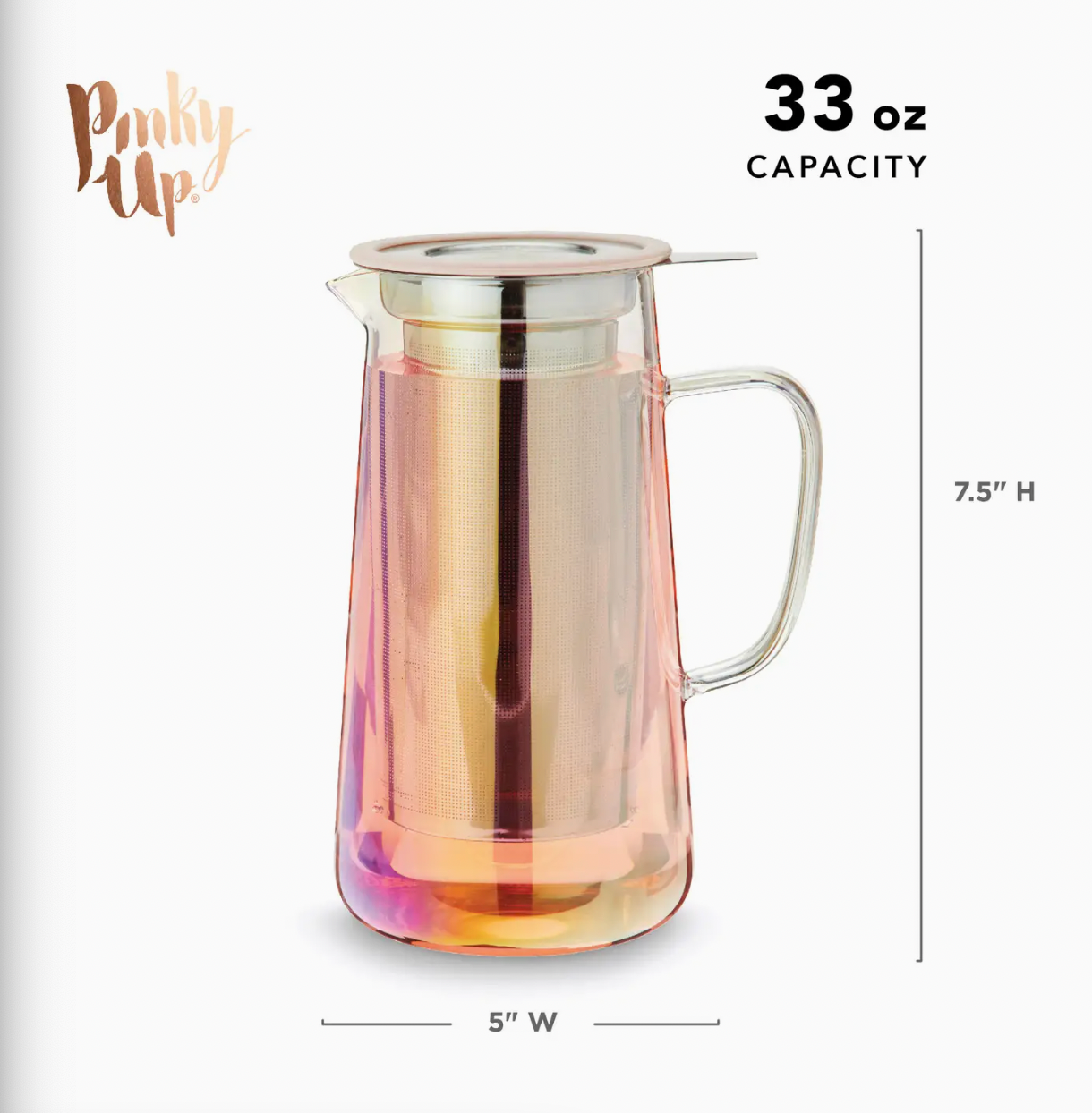 Annika™ Iridescent Glass Teapot w/ Infuser & Lid - 33 oz