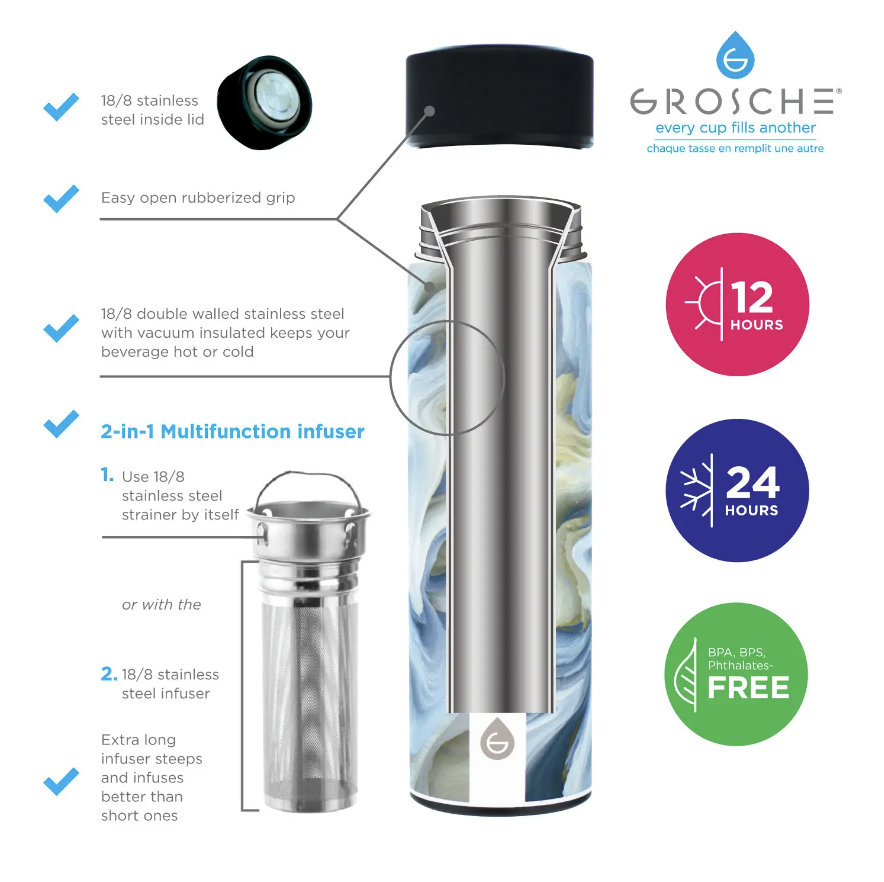 Chicago Insulated Tea Infuser Bottle - Saturn