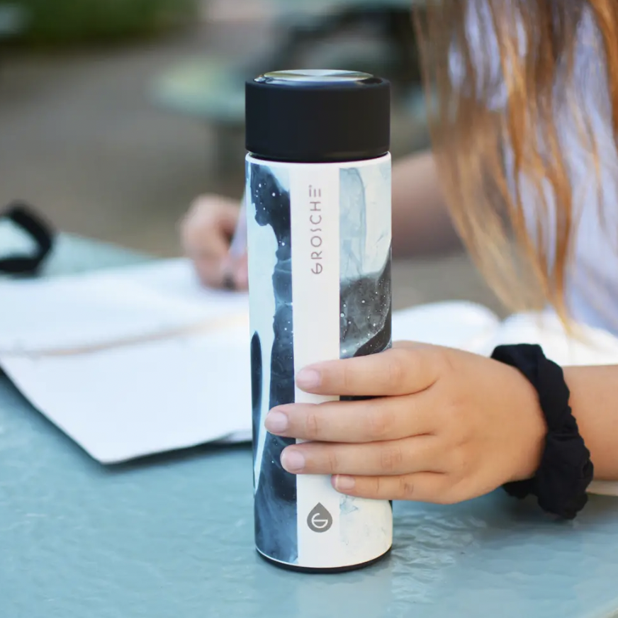 Chicago Insulated Tea Infuser Bottle - Dark Marble
