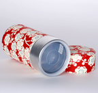 Japanese Tea Container - Red Floral