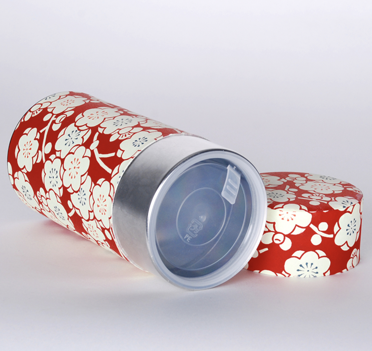 Japanese Tea Container - Red Floral