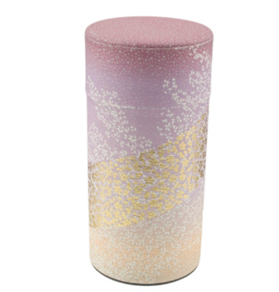 Japanese Tea Container - Pink & Gold Floral