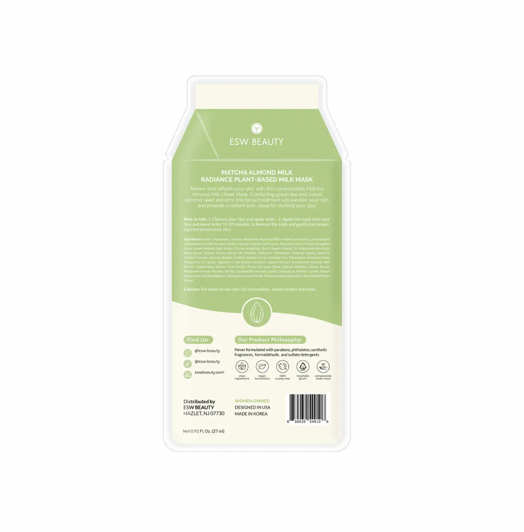 Matcha Almond Milk Radiance Plant Based Milk Sheet Mask