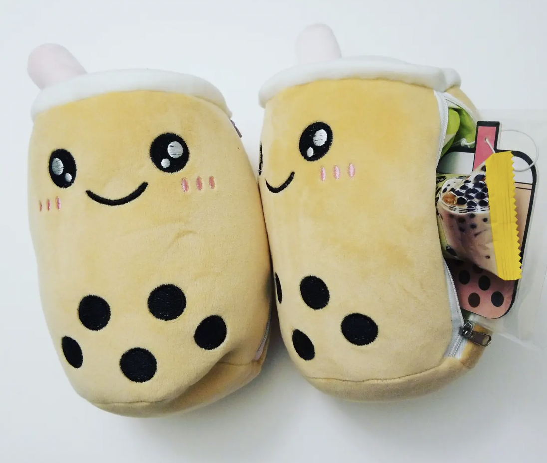Happy and Mad Reversible / Secret Pouch Boba Plushie