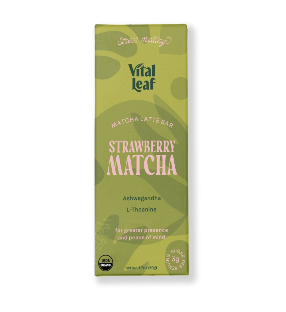 Strawberry Matcha | Adaptogen Chocolate Bar | Stress Relief