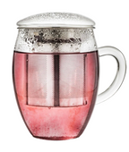 Glass Mug with Stainless Steel Infuser Basket