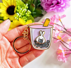 Lil' Taro Boba Milk Tea Keychain (Interactive Spinner)
