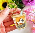 Lil' Thai Boba Milk Tea Keychain (Interactive Spinner)