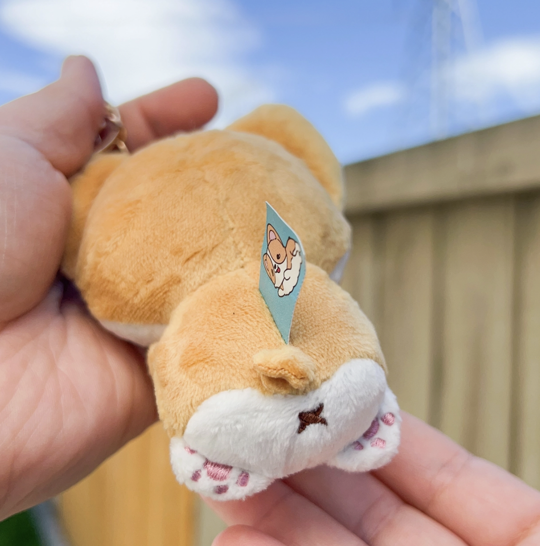 Bubble Tea Corgi Plushie Keychain