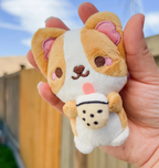 Bubble Tea Corgi Plushie Keychain