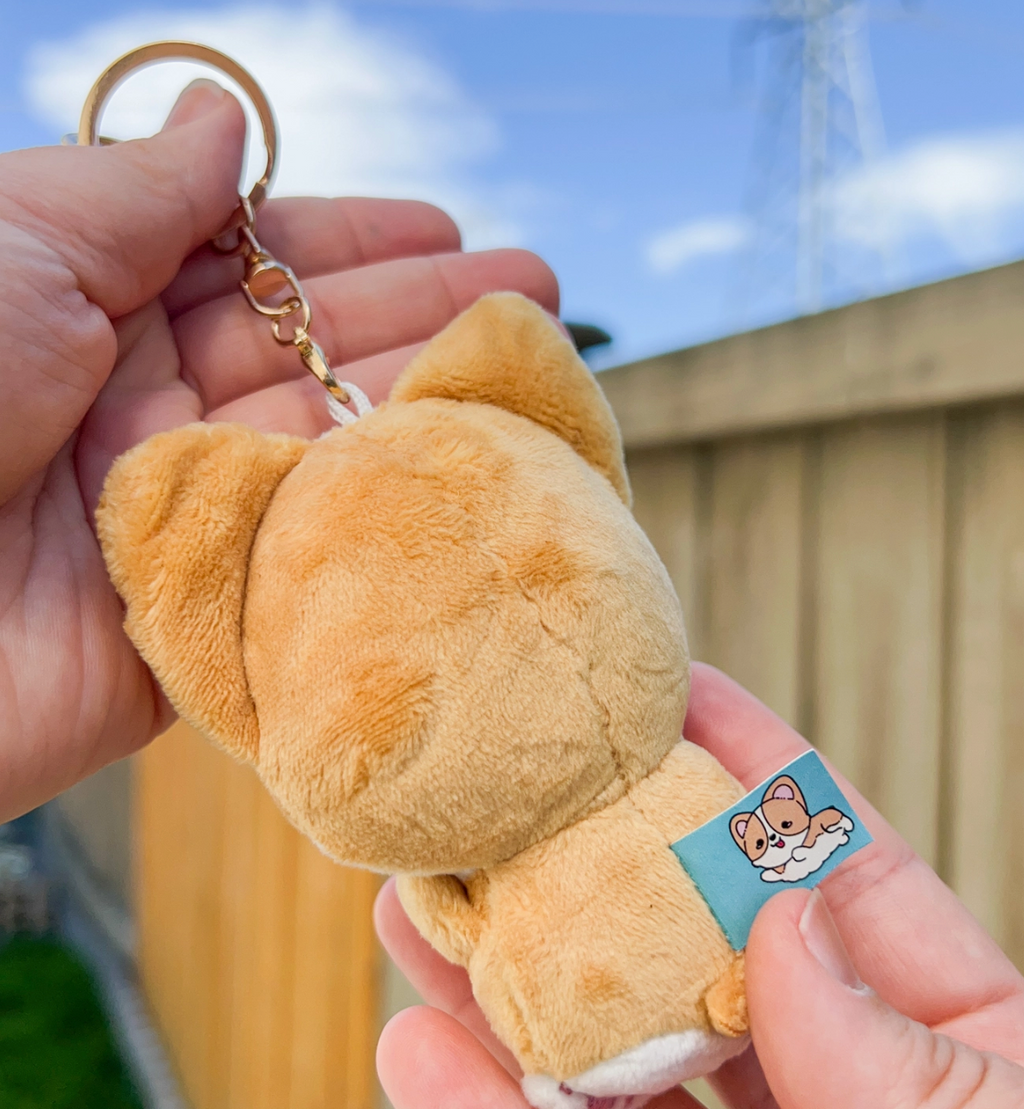 Bubble Tea Corgi Plushie Keychain