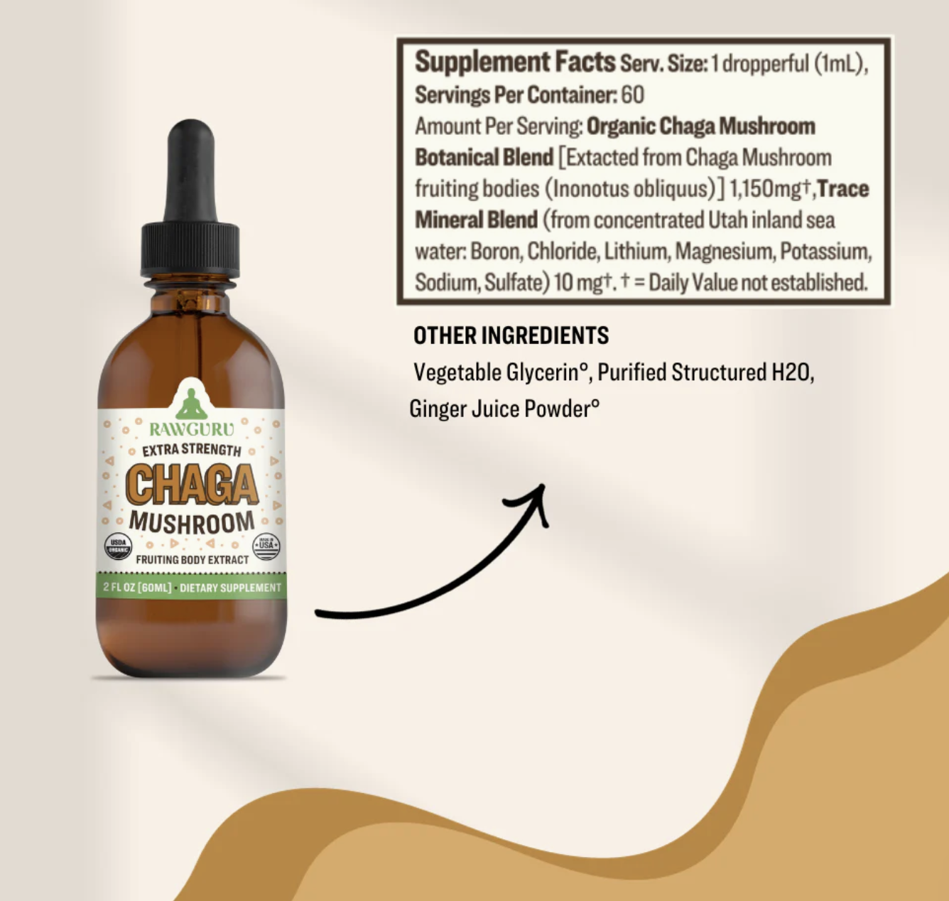 Organic Extra Strength Chaga Mushroom Tincture - 2 oz