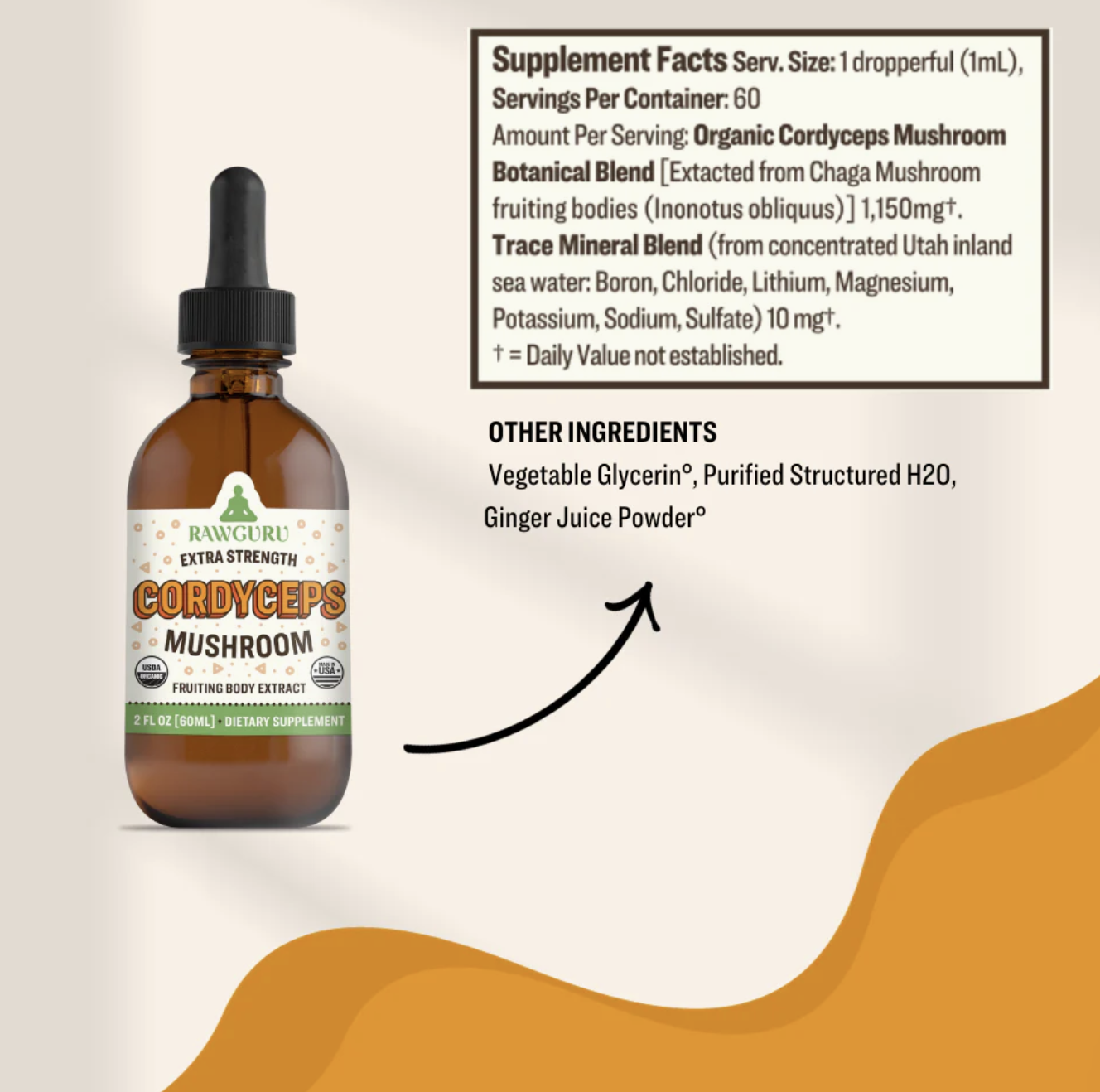 Organic Extra Strength Cordyceps Mushroom Tincture - 2 oz