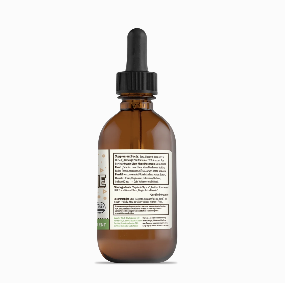 Organic Extra Strength Lion's Mane Tincture - 2 oz