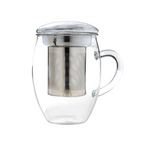 Glass Mug with Stainless Steel Infuser Basket