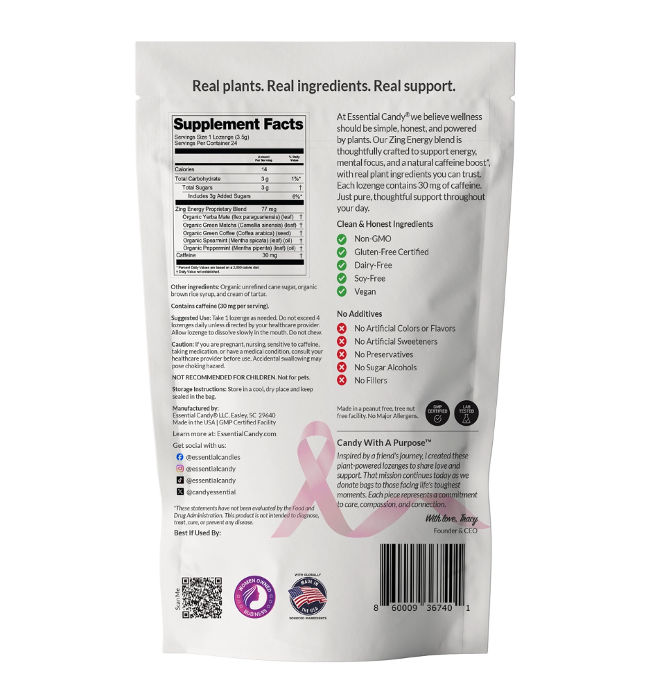 Zing Energy Plant-Powered Lozenges™ w/ Matcha, Yerba Mate
