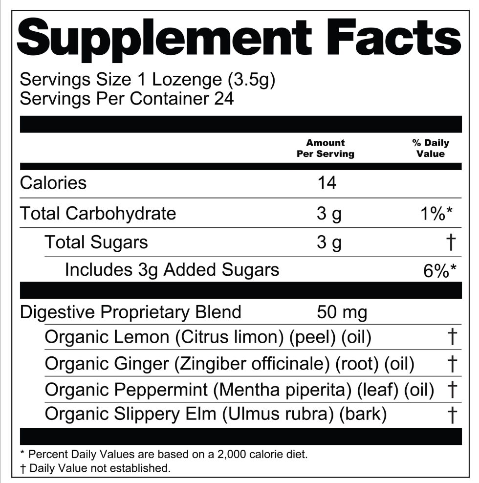 Digestive™ Plant-Powered Lozenges with Ginger, Peppermint