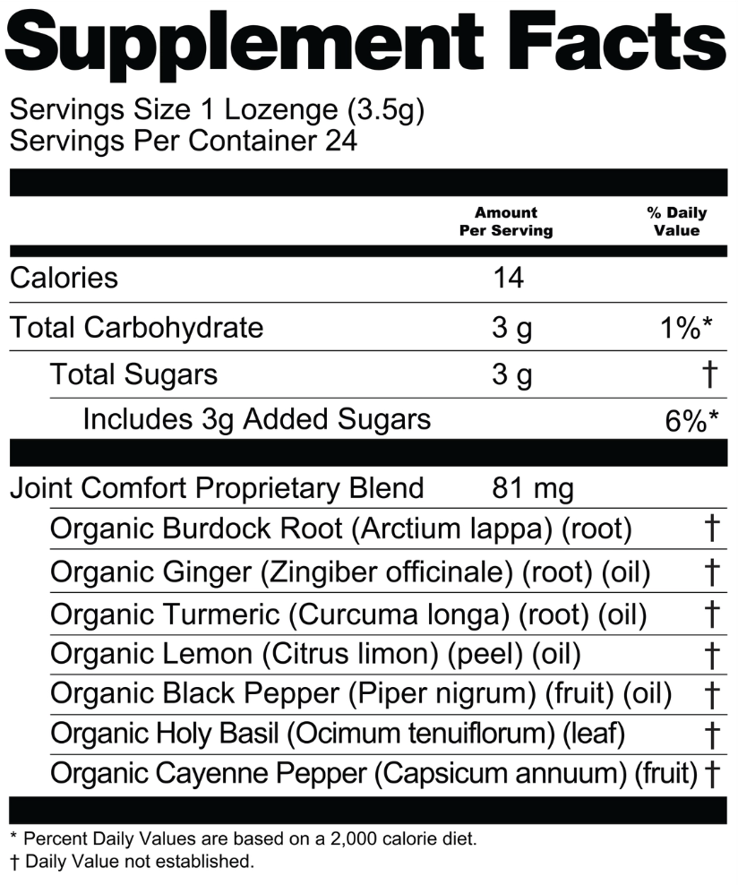 Joint Comfort Plant-Powered Lozenges™ with Turmeric, Ginger