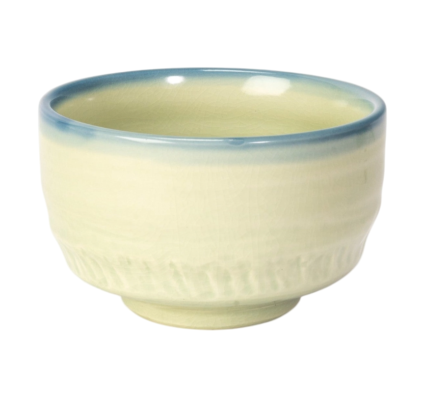 Japanese Mino Ware Matcha Bowl | Chawan - Light Green Kannyu Glazed
