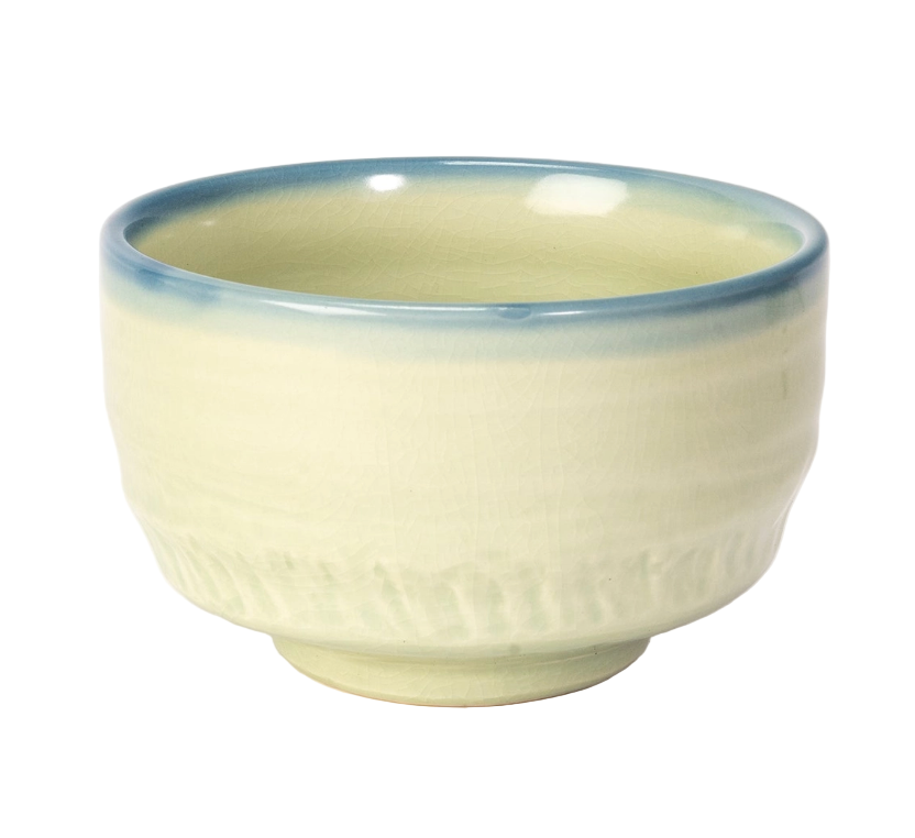 Japanese Mino Ware Matcha Bowl | Chawan - Light Green Kannyu Glazed