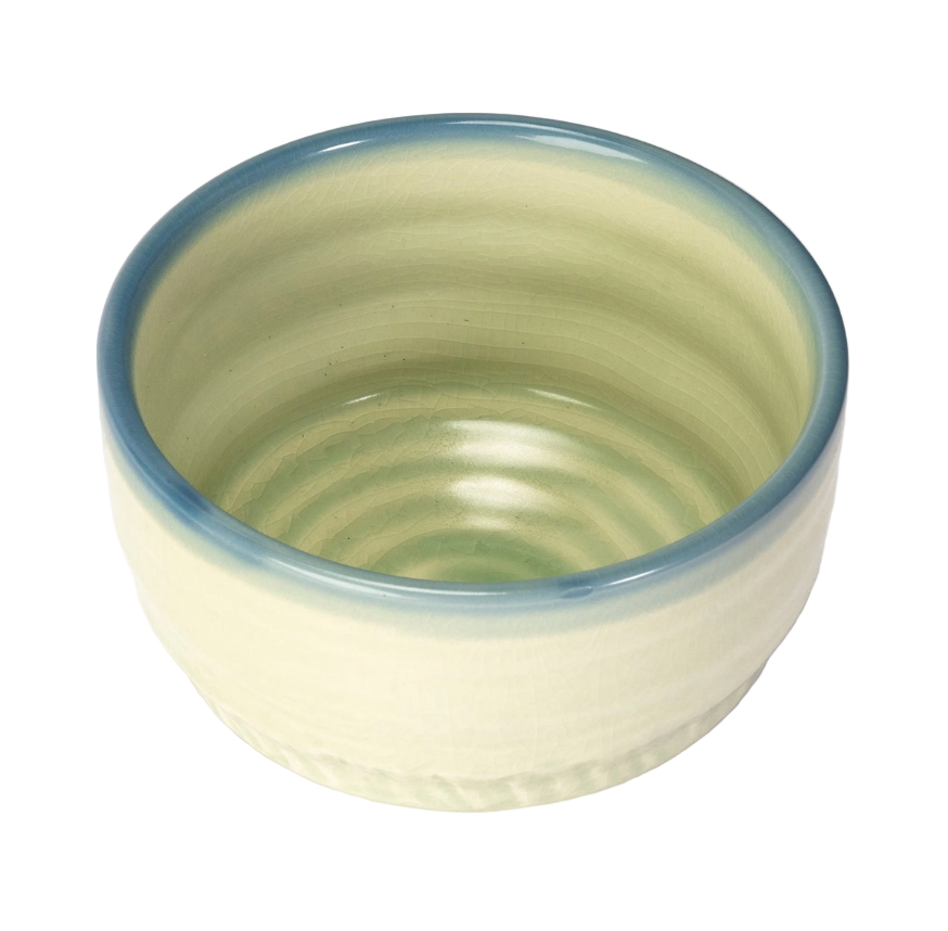 Japanese Mino Ware Matcha Bowl | Chawan - Light Green Kannyu Glazed