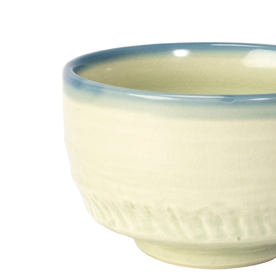 Japanese Mino Ware Matcha Bowl | Chawan - Light Green Kannyu Glazed