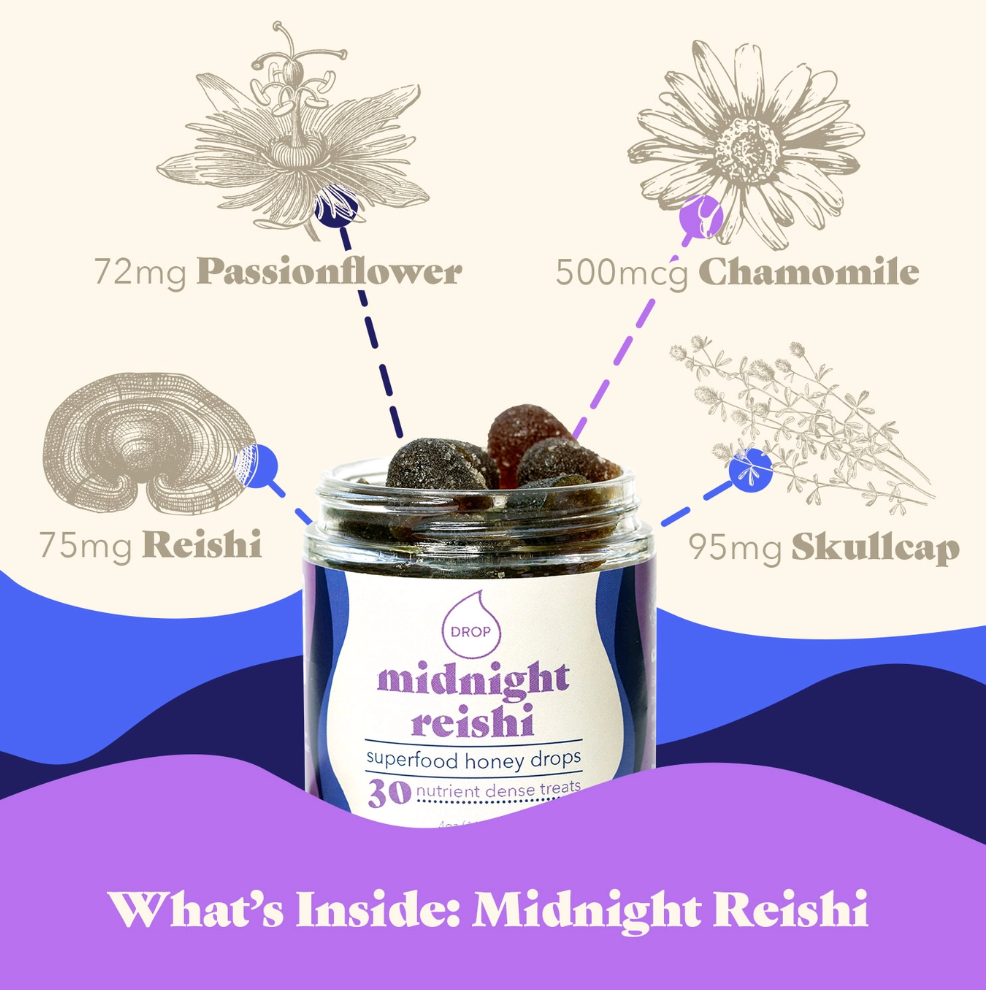 Midnight Reishi | Mushroom Honey Gummies | Rest, Relaxation & Deep Sleep Support