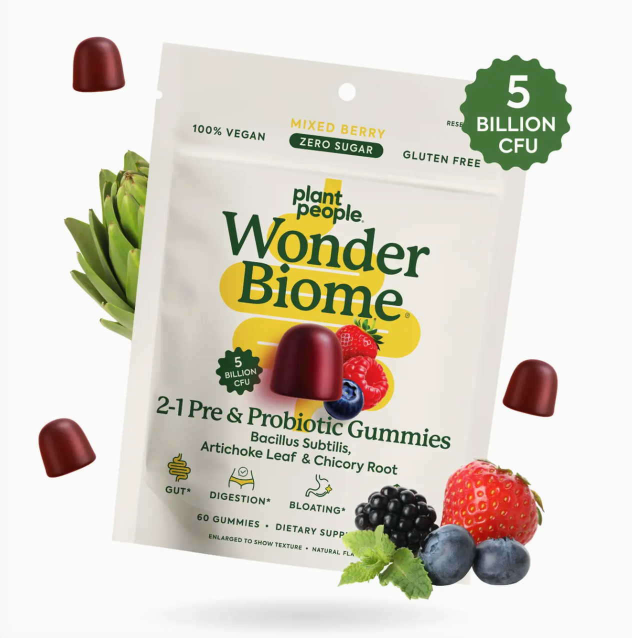 WonderBiome 2-1 Pre & Probiotic Gummies