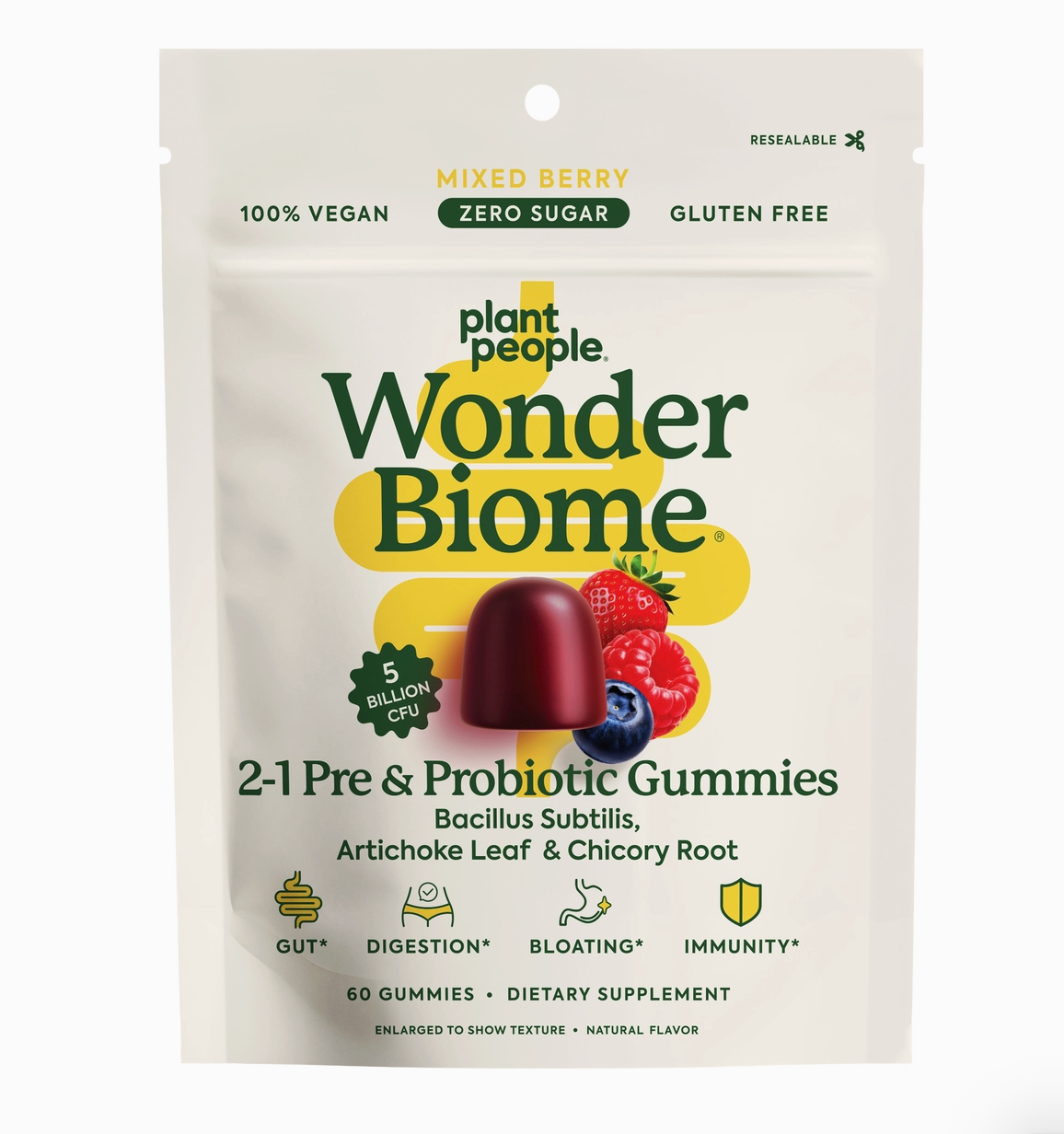 WonderBiome 2-1 Pre & Probiotic Gummies