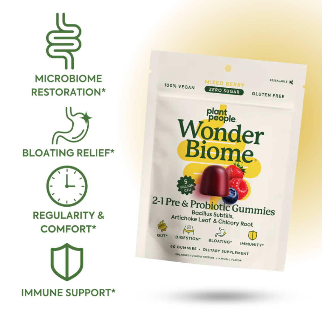 WonderBiome 2-1 Pre & Probiotic Gummies